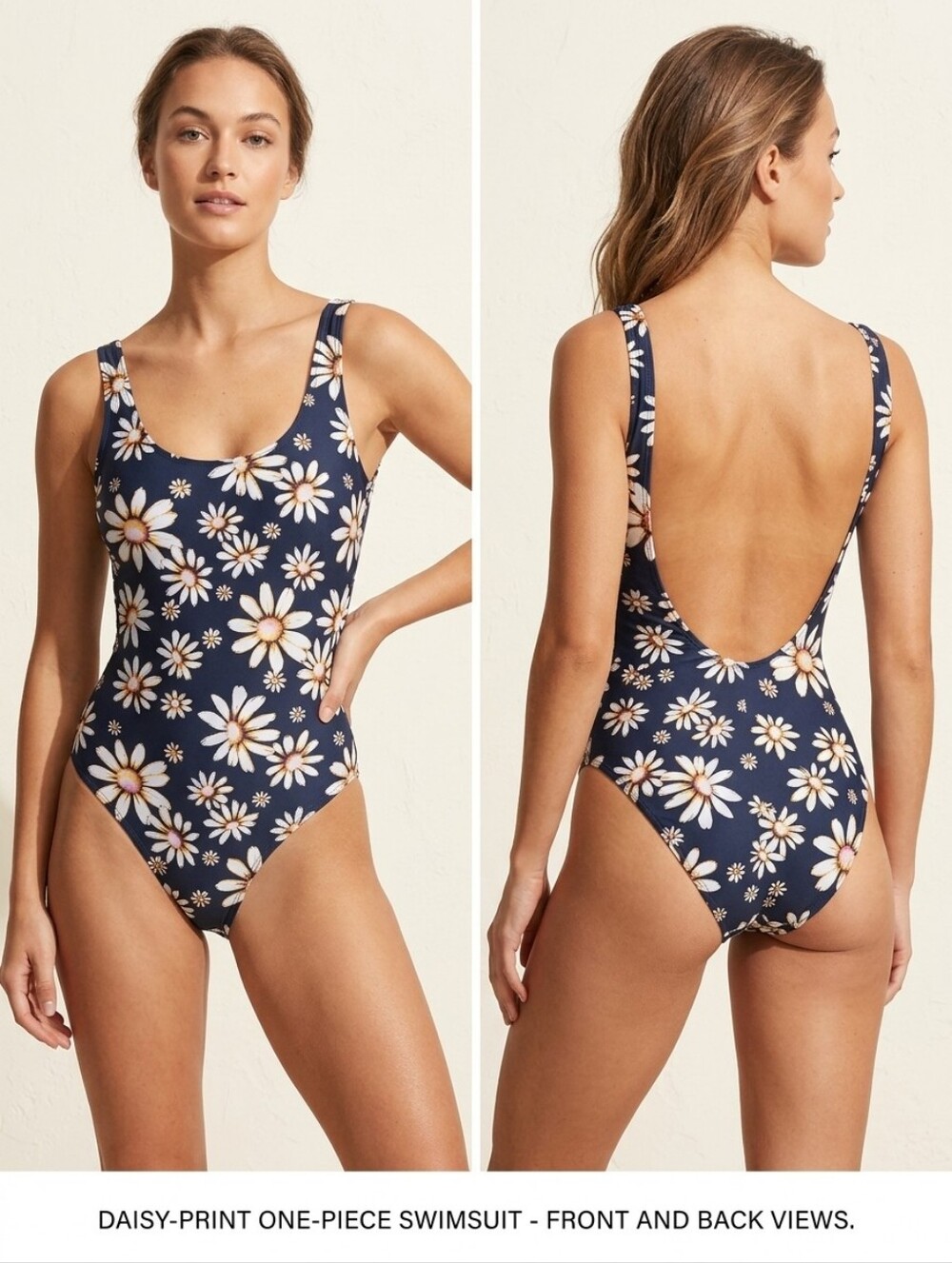 No Boundaries Black and White Floral Swimsuit size Med 7-8
